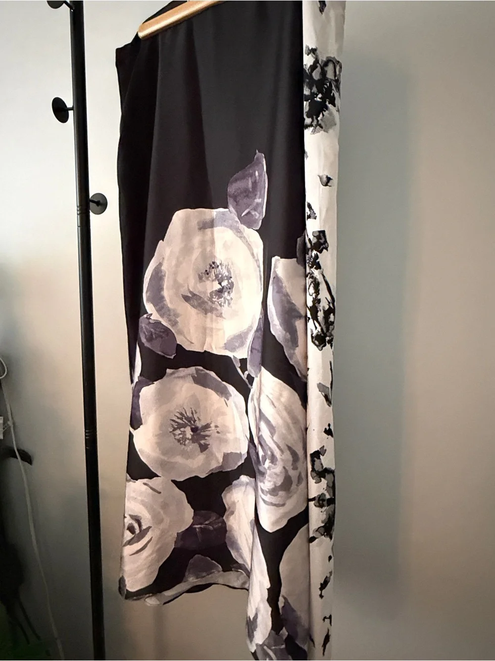 RACHEL Rachel Roy Black and White Floral Curtain Panel